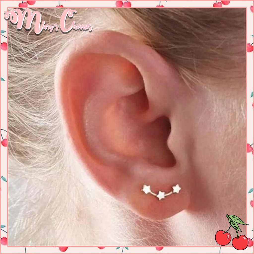 2/$25 Silver Stars Earrings